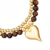 Armband gelbgold Naturstein braun