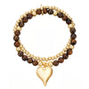 Armband gelbgold Naturstein braun
