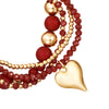 Armband gelbgold Glas rot