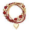 Armband gelbgold Glas rot