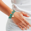 Armband gelbgold Glas türkis