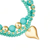 Armband gelbgold Glas türkis