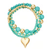 Armband gelbgold Glas türkis