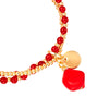 Armband gelbgold Naturstein rot