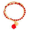 Armband gelbgold Naturstein rot