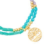Armband gelbgold Süßwasser-Zuchtperle weiß Glas multicolor