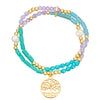 Armband gelbgold Süßwasser-Zuchtperle weiß Glas multicolor