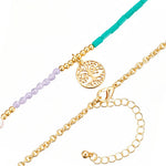 Kette mit Anhänger gelbgold Süßwasser-Zuchtperle weiß Glas multicolor