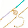 Kette mit Anhänger gelbgold Süßwasser-Zuchtperle weiß Glas multicolor