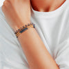Armband gelbgold Glas dunkelblau schwarz