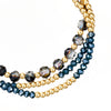 Armband gelbgold Glas dunkelblau schwarz