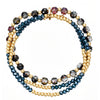 Armband gelbgold Glas dunkelblau schwarz