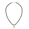 Kette mit Anhänger gelbgold Glas schwarz