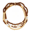 Armband gelbgold Süßwasser-Zuchtperle weiß Glas braun