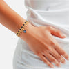 Armband gelbgold Glas dunkelblau