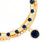 Armband gelbgold Glas dunkelblau