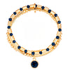 Armband gelbgold Glas dunkelblau