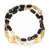 Armband gelbgold Süßwasser-Zuchtperle weiß Naturstein schwarz