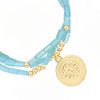 Armband gelbgold Glas türkis