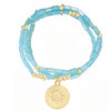 Armband gelbgold Glas türkis