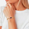 Armband gelbgold Glas blau