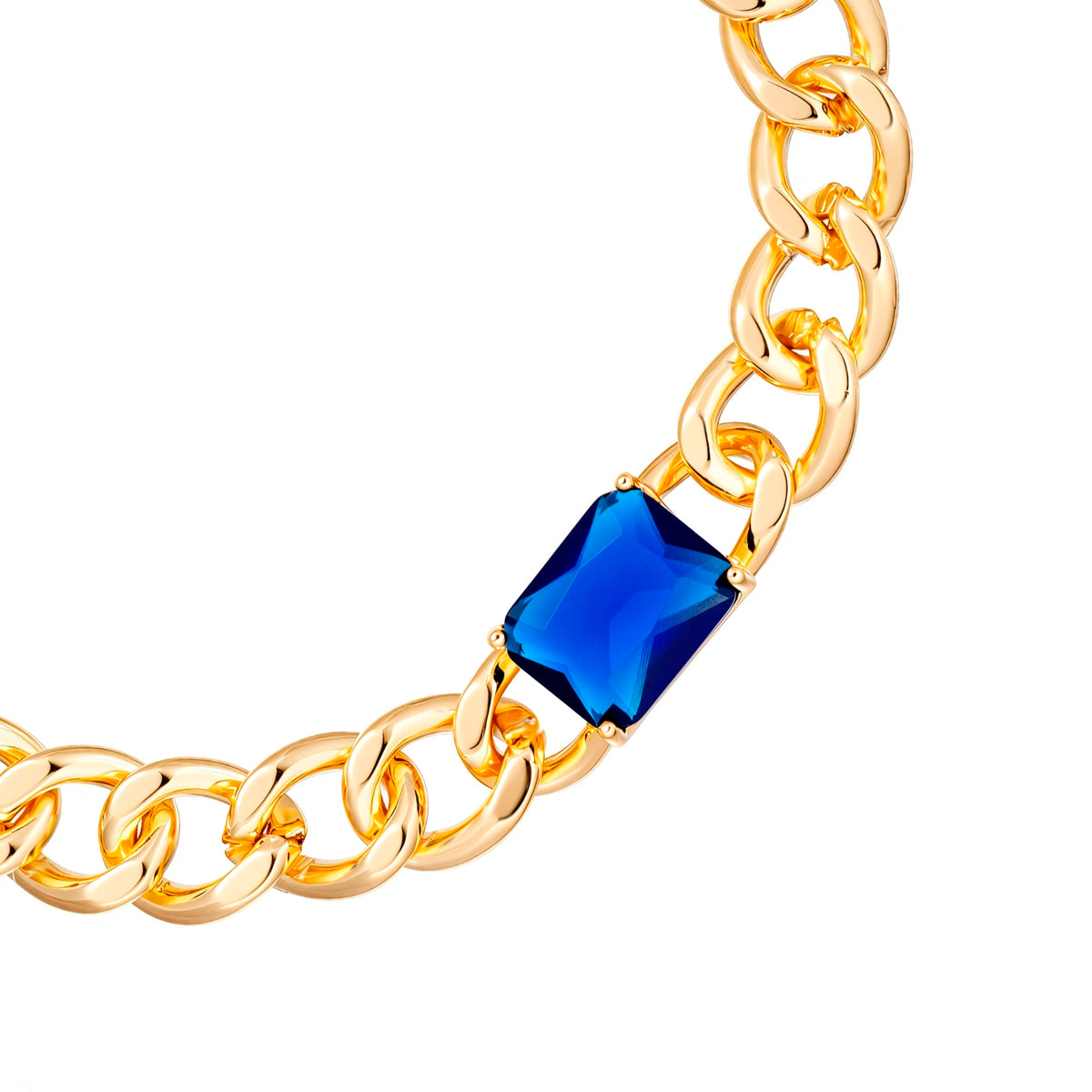 Armband gelbgold Glas blau