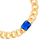Armband gelbgold Glas blau