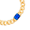 Armband gelbgold Glas blau