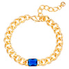 Armband gelbgold Glas blau