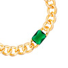 Armband gelbgold Glas grün