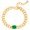 Armband gelbgold Glas grün