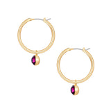 Creolen gelbgold Glaskristall lila