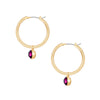 Creolen gelbgold Glaskristall lila