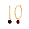 Creolen gelbgold Glaskristall lila