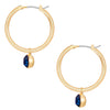 Creolen gelbgold Glaskristall blau
