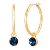 Creolen gelbgold Glaskristall blau