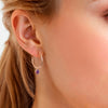 Creolen gelbgold Glaskristall Opal violett