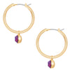 Creolen gelbgold Glaskristall Opal violett
