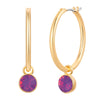 Creolen gelbgold Glaskristall Opal violett