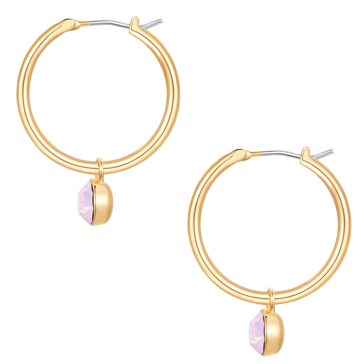 Creolen gelbgold Glaskristall Opal rosa