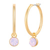 Creolen gelbgold Glaskristall Opal rosa
