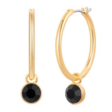 Creolen gelbgold Glaskristall schwarz
