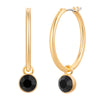Creolen gelbgold Glaskristall schwarz