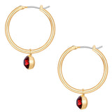 Creolen gelbgold Glaskristall rot
