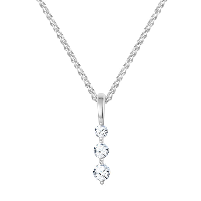 Kette mit Anhänger Zirkonia weiß