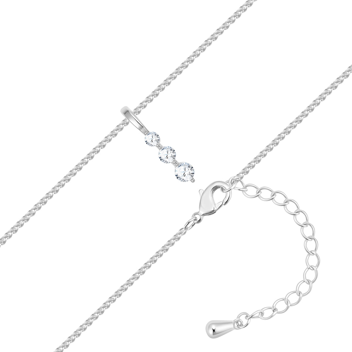 Kette mit Anhänger Zirkonia weiß
