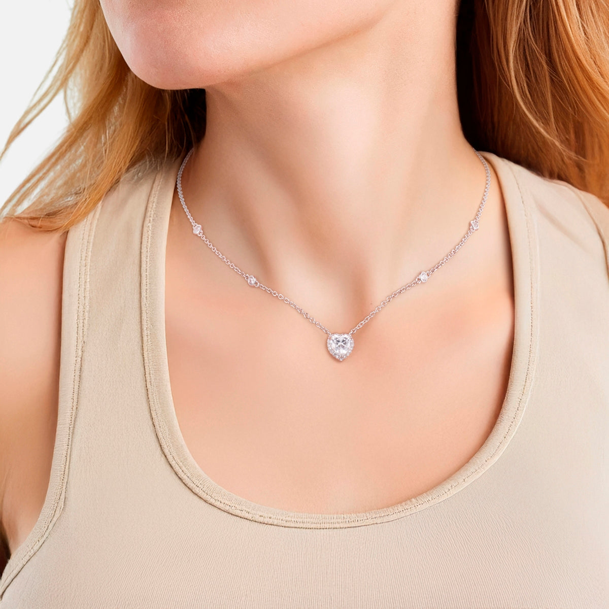 Kette mit Anhänger Zirkonia weiß