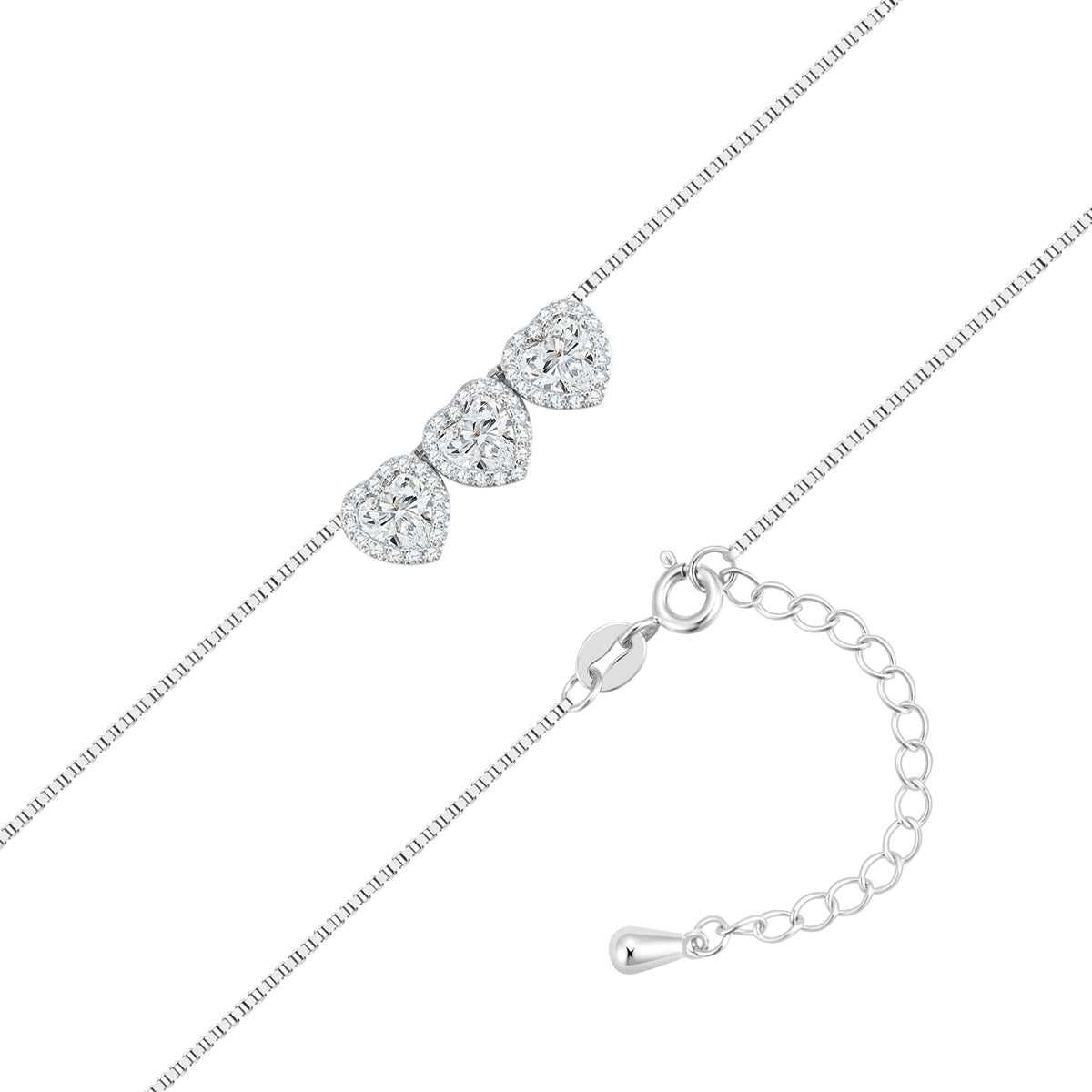 Kette mit Anhänger Zirkonia weiß