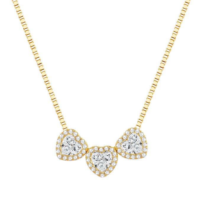 Kette mit Anhänger gelbgold Zirkonia weiß