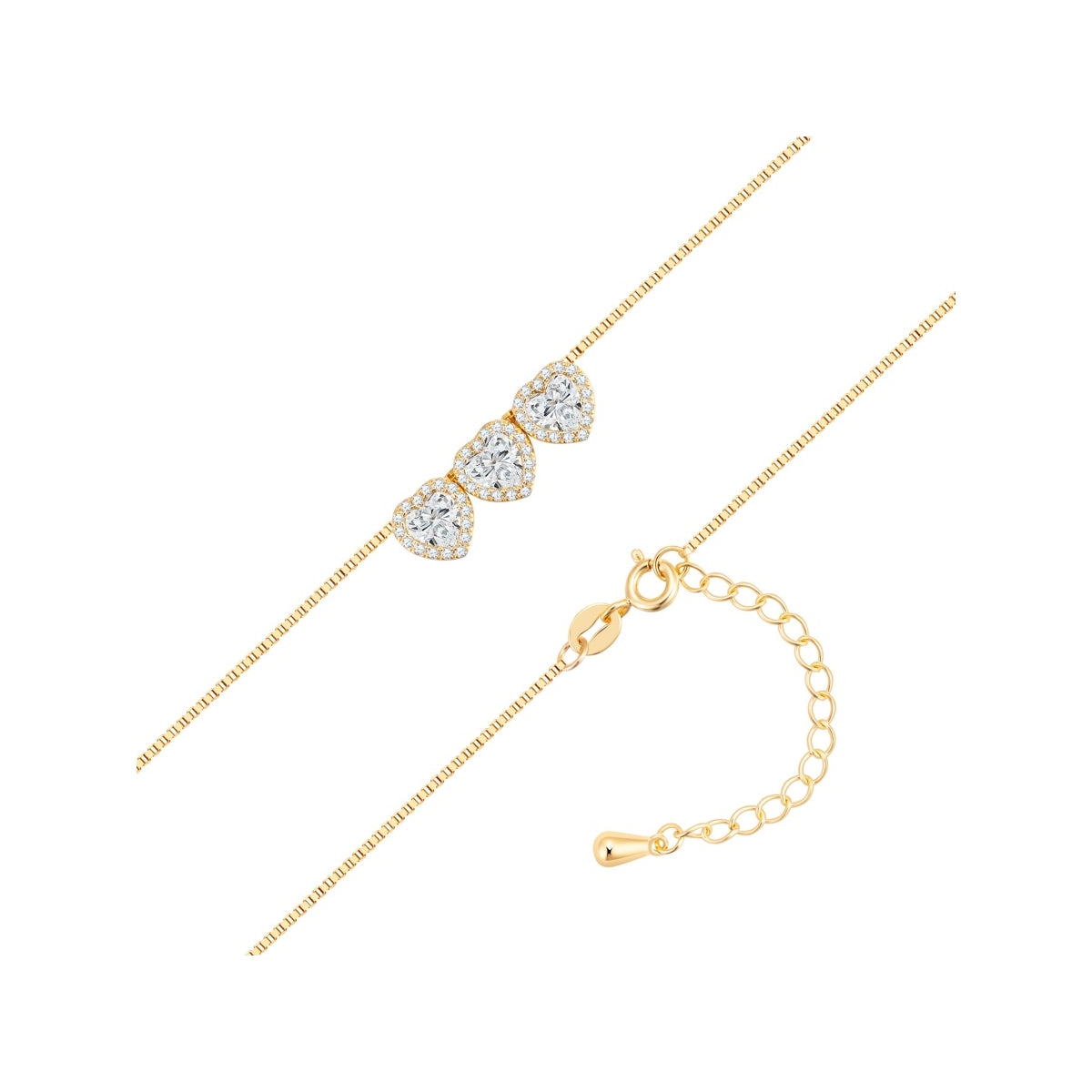 Kette mit Anhänger gelbgold Zirkonia weiß